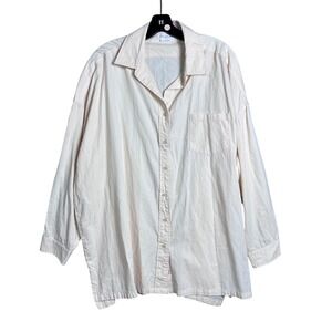 LOVERS AND FRIENDS Cream Oversized Button Down Shirt Long Sleeve Top Women's XL